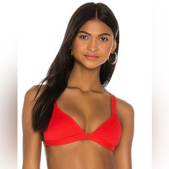 NWOT👙VITAMIN A Swim Cheryl EcoTex Bikini Top in Cherry Red, Size Large (10) - Picture 4 of 14